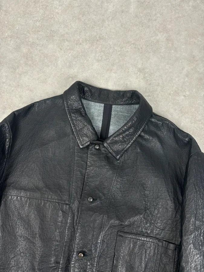 Isaac Sellam Black Premium Buttoned Leather Jacket - Image 4