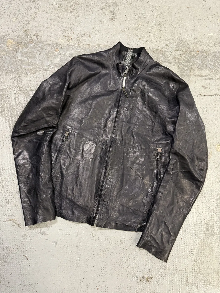Isaac Sellam Dark Purple Backzip Premium Leather Avant-Garde Jacket - Image 8