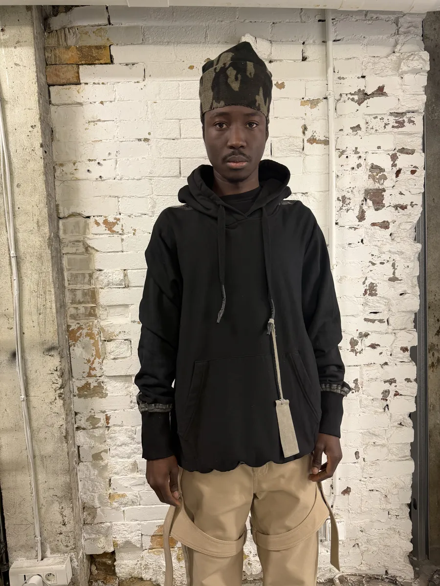 Isaac Sellam Kangoohood Bande-Molleton Black Sweater - Image 3