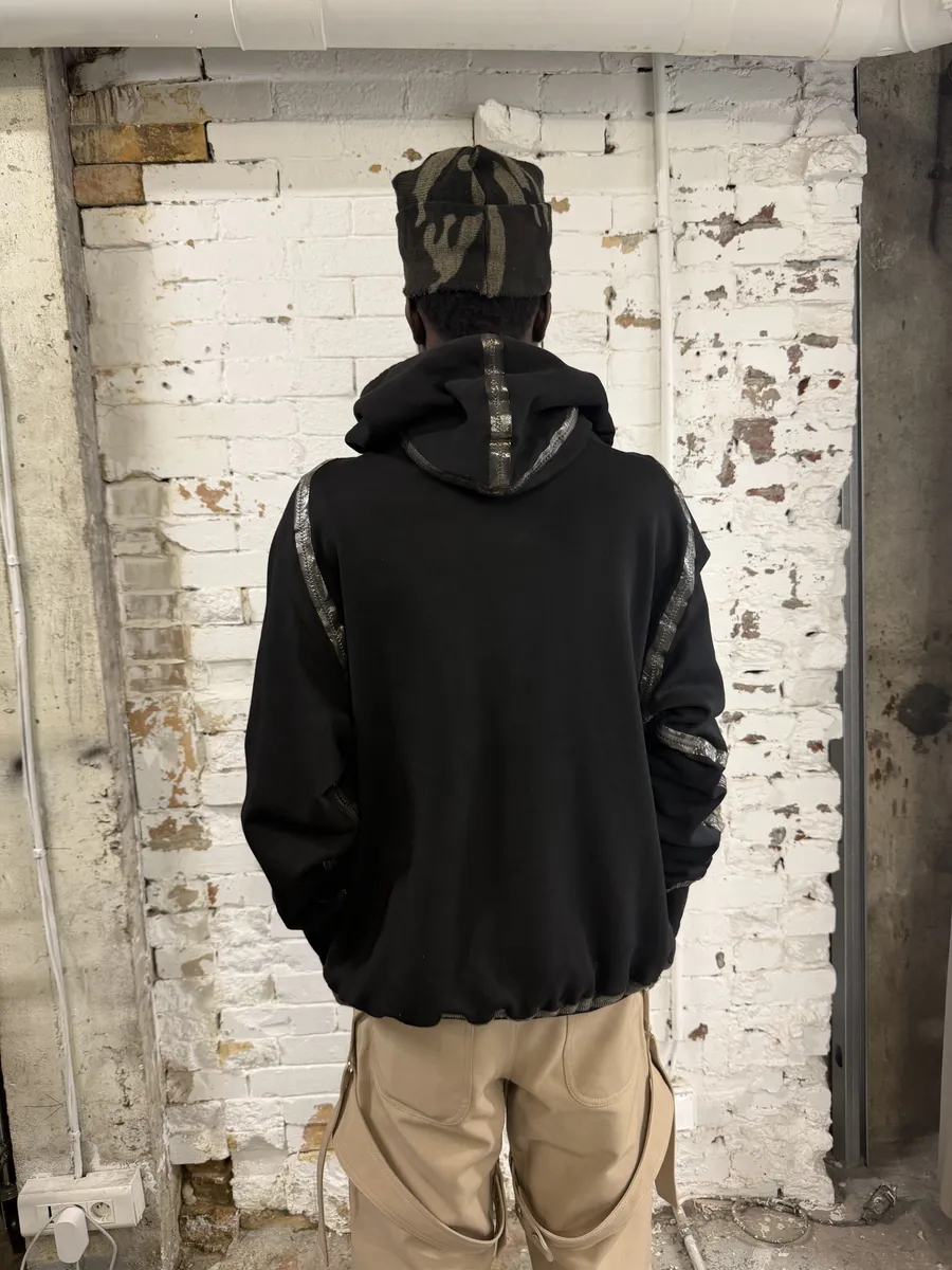 Isaac Sellam Kangoohood Bande-Molleton Black Sweater - Image 4