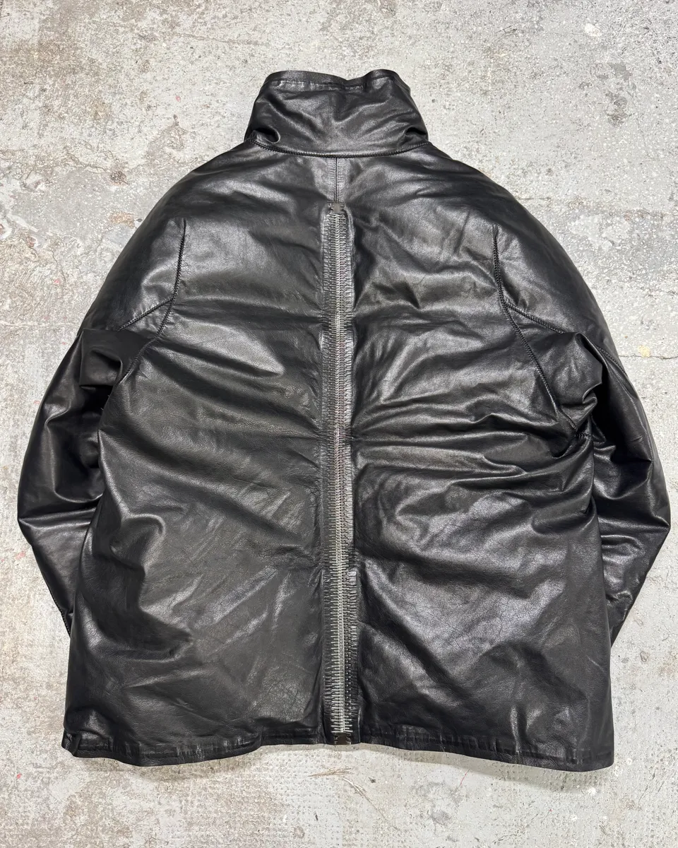Isaac Sellam Metal Backstone Avant-Garde Black Leather Jacket