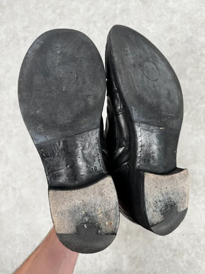 Isaac Sellam Premiata Black Crocodile Leather Combat Boots - Image 9