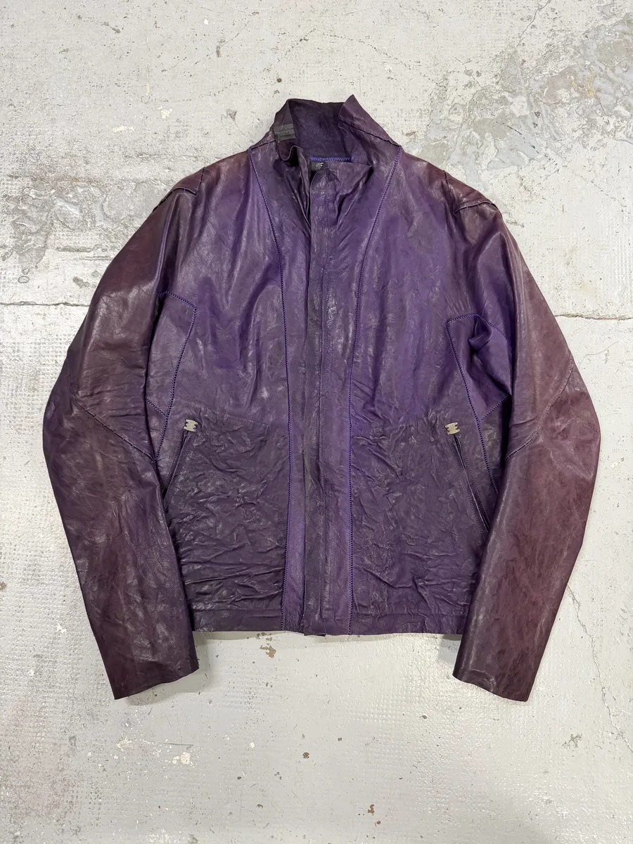 Isaac Sellam Royal Purple LST Jersey Leather Jacket - Image 6