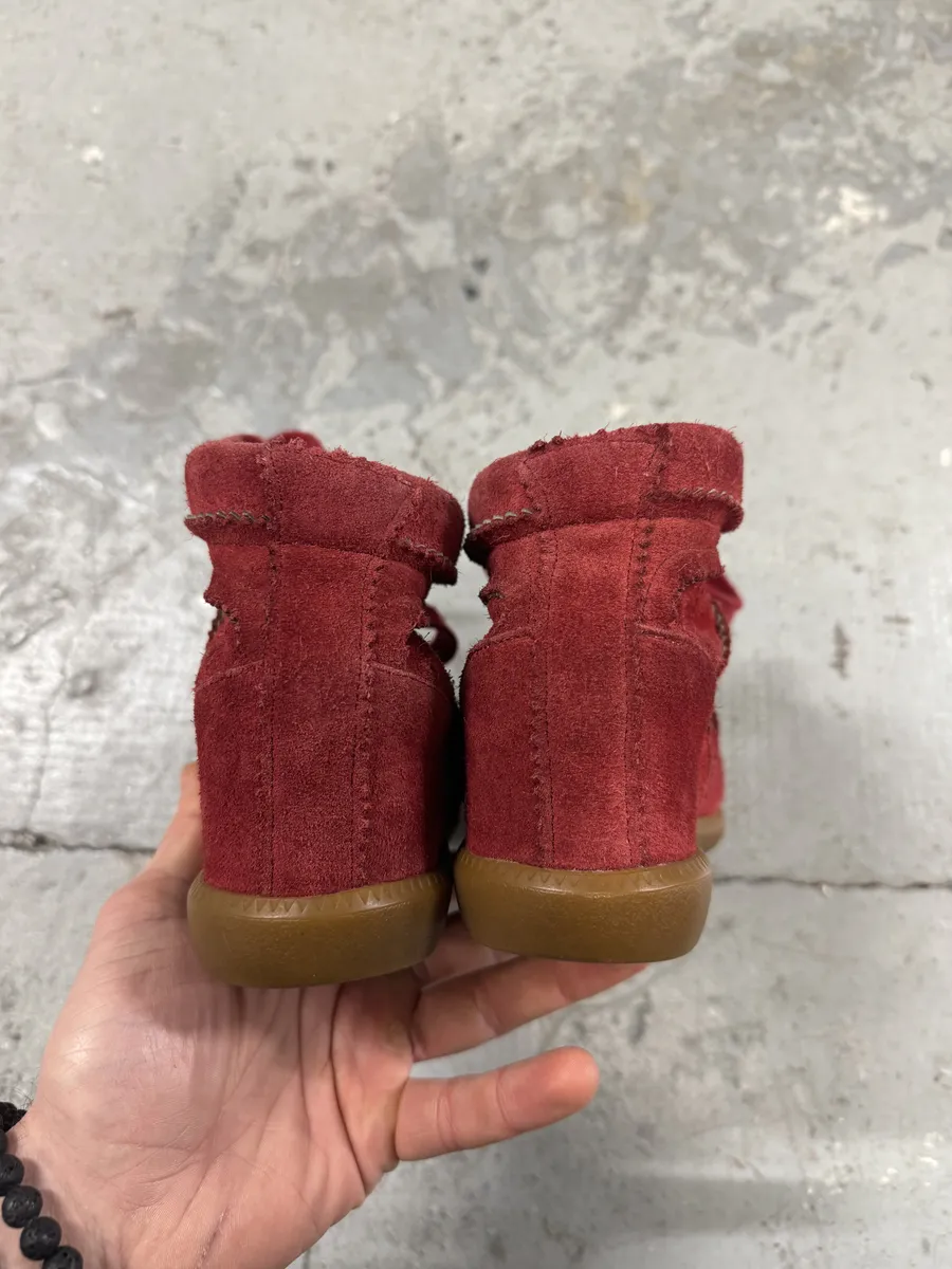 Isabel Marant Bobby Red Suede High Boots - Image 7