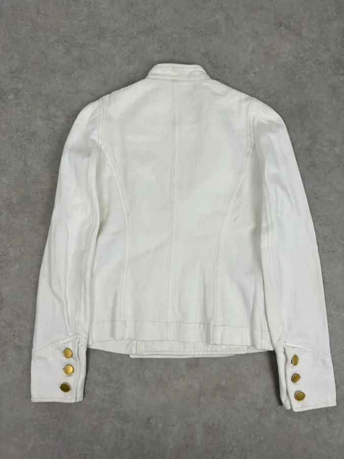 Isabel Marant Étoile Cream White Officer Napoleon Denim Jacket - Image 6