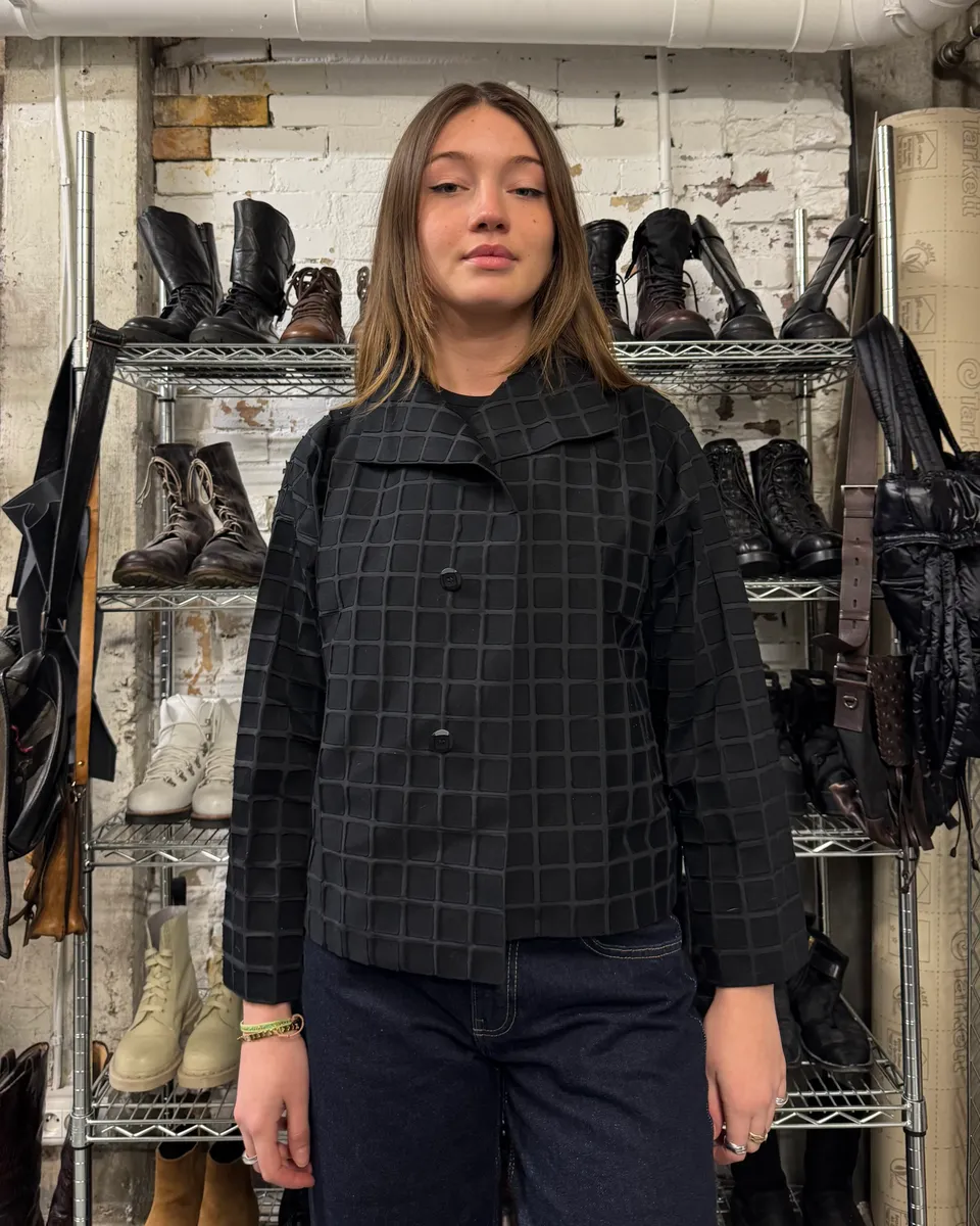 Issey Miyake Black Avant-Garde Squared Jacket - Image 11