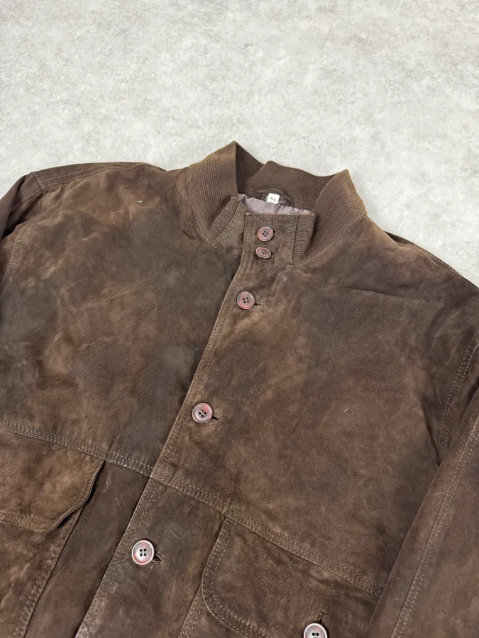 Italian Archive Brown Suede Leather Buttoned Jacket - Image 5