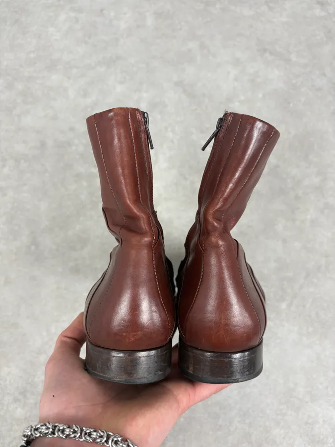 Jean Baptiste Rautureau Brown Leather Boots - Image 5