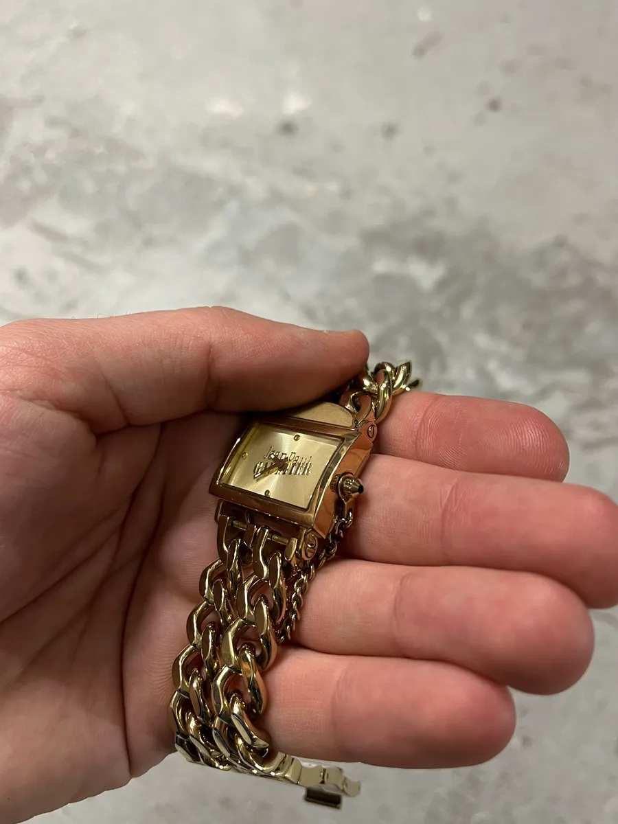 Jean Paul Gaultier 2 Chains Silver Steel Gold Watch - Image 10