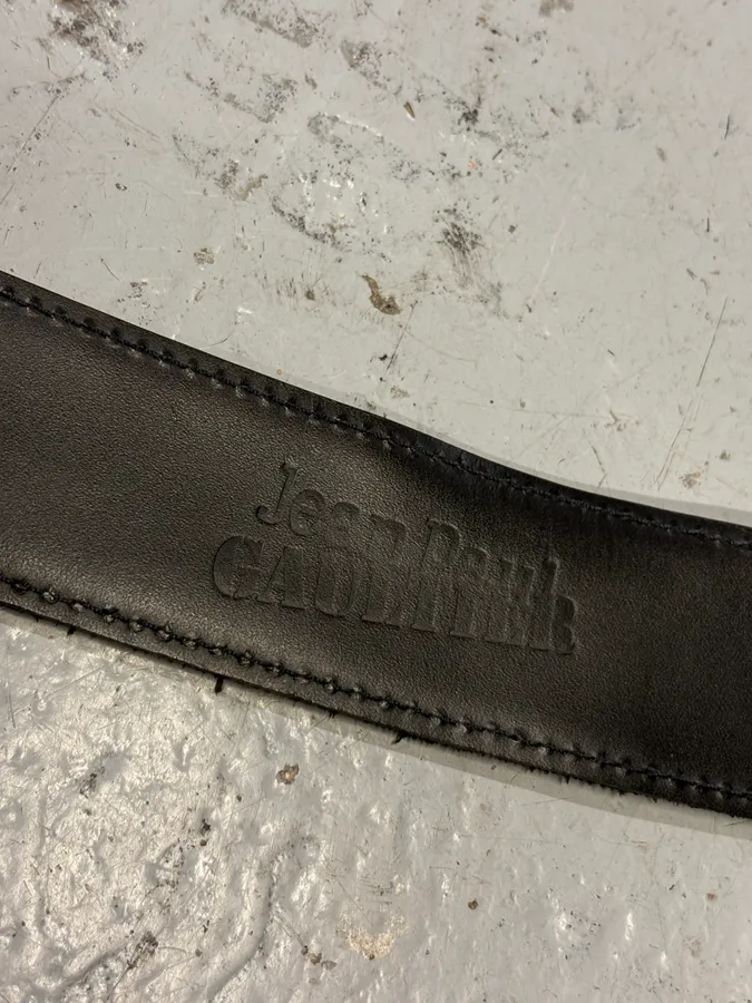 Jean Paul Gaultier Black Leather Anchor Buckle Belt - Image 6