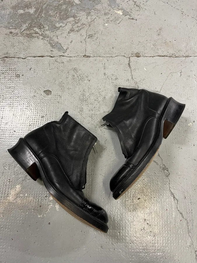 Jean Paul Gaultier Black Leather Zip Boots - Image 3