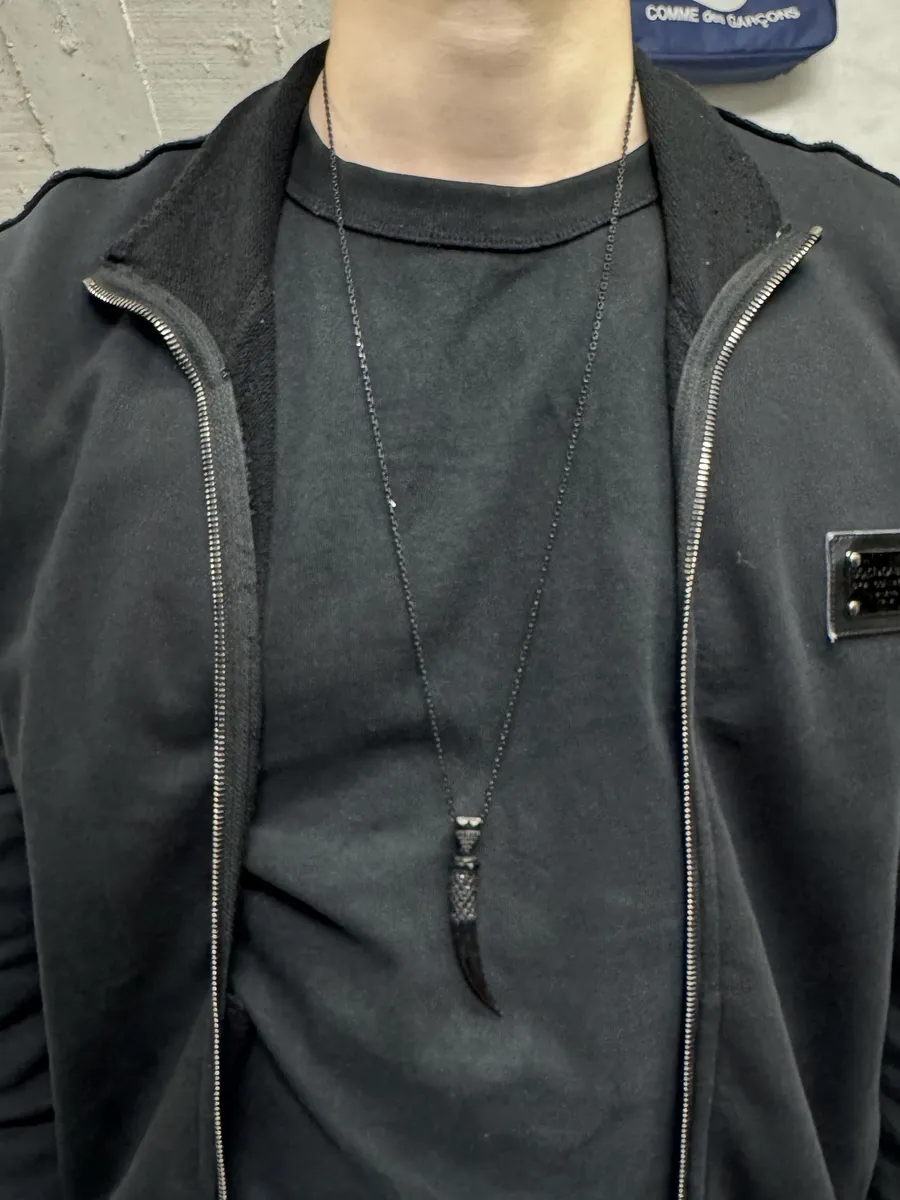 Jean Paul Gaultier Black Ornament Tooth Necklace - Image 2