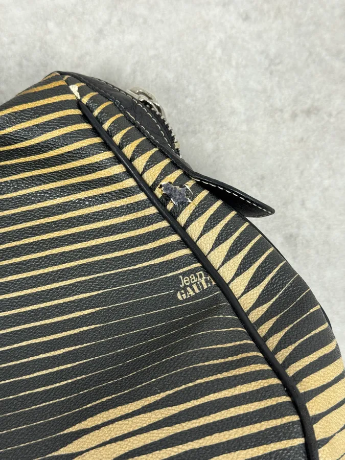Jean Paul Gaultier Black Yellowished Leather Handle Bag - Image 5