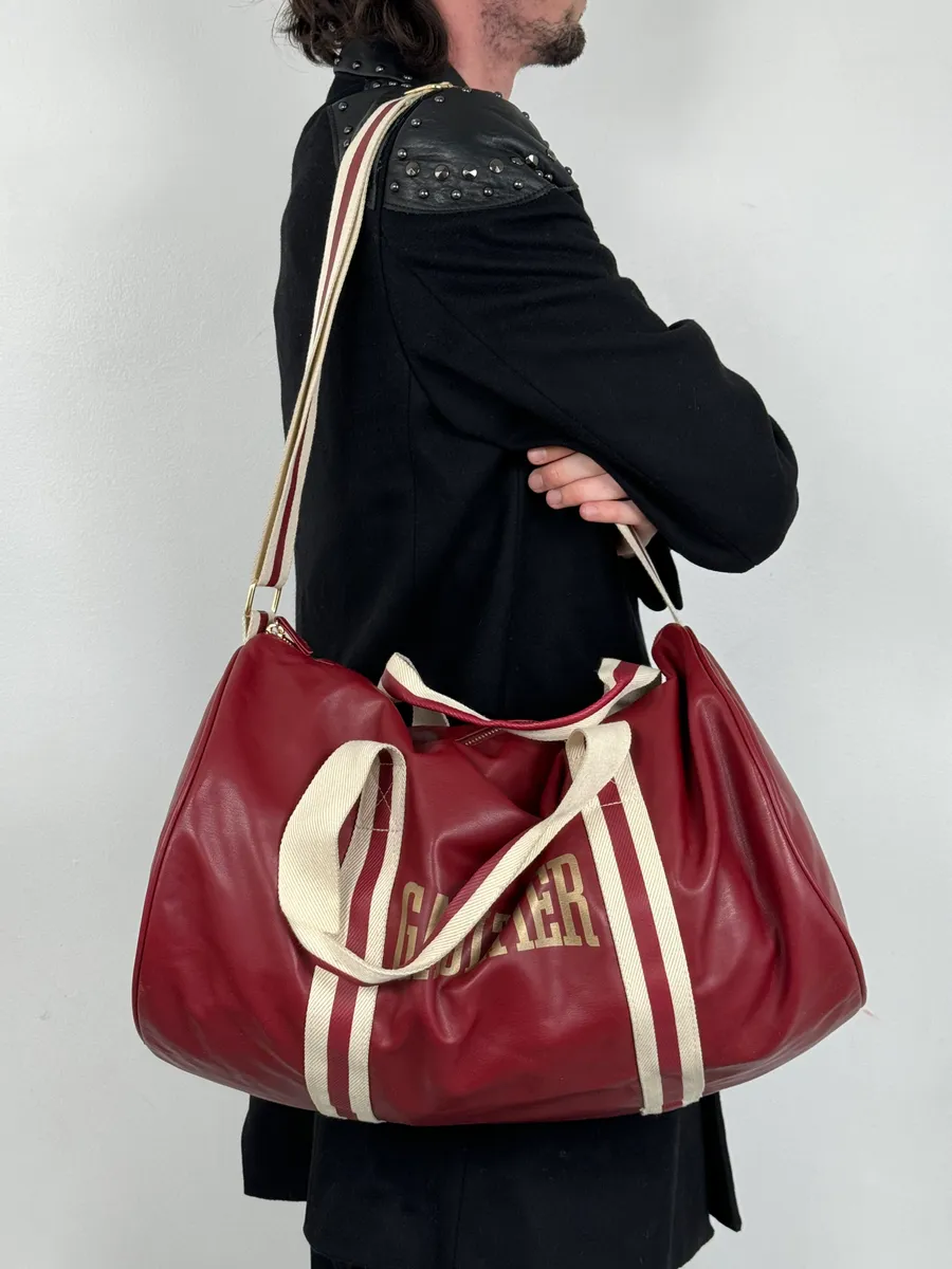 Jean Paul Gaultier Bordeaux Red Boxing Sport Bag - Image 3