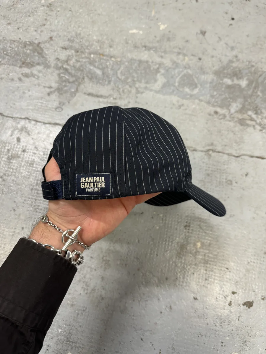 Jean Paul Gaultier Marine Navy Striped Cap - Image 4