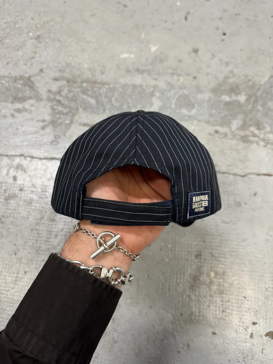 Jean Paul Gaultier Marine Navy Striped Cap - Image 9