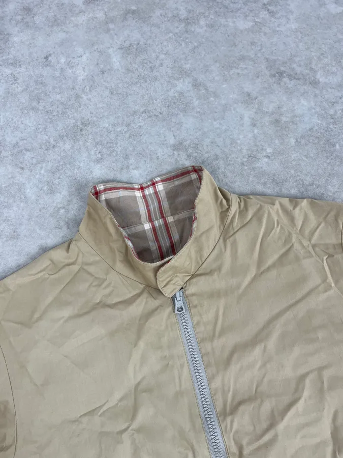 Jil Sander Beige Cotton Reversible Bomber Jacket Plaid - Image 12