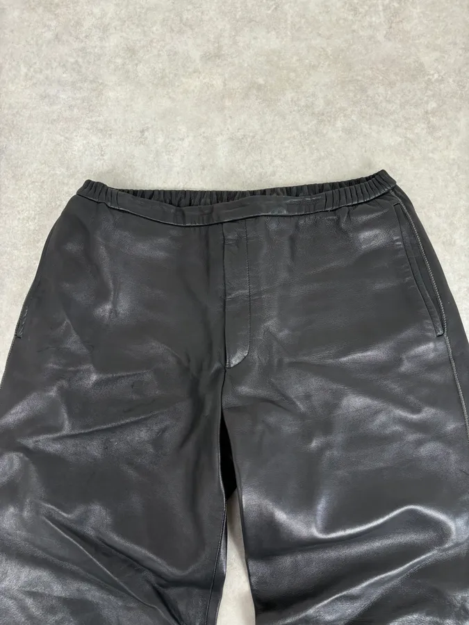 Jil Sander Black Leather Premium Biker Pants - Image 5