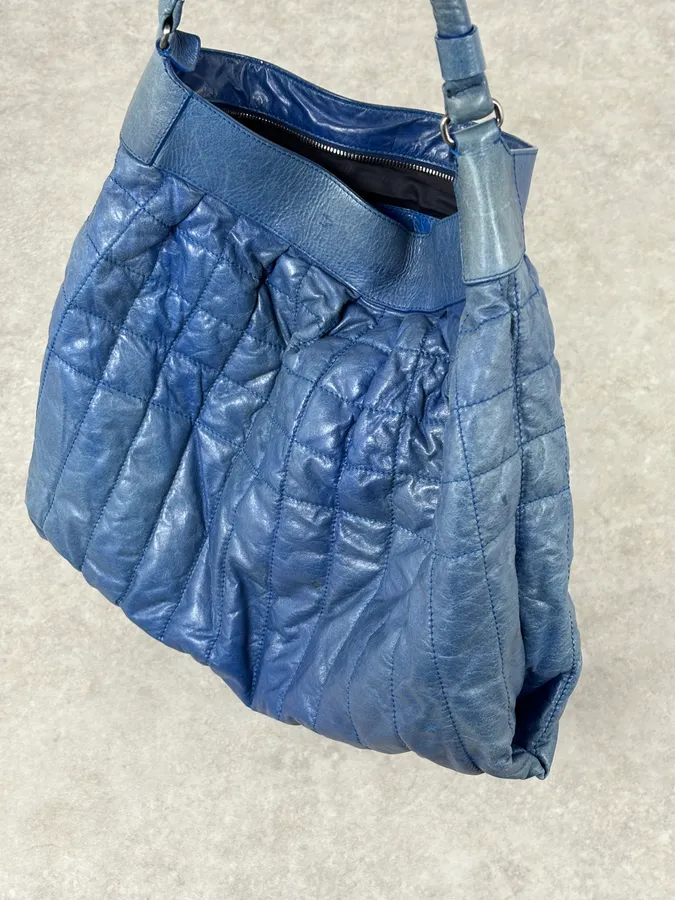 Jil Sander Blue Leather Handle Bag - Image 9