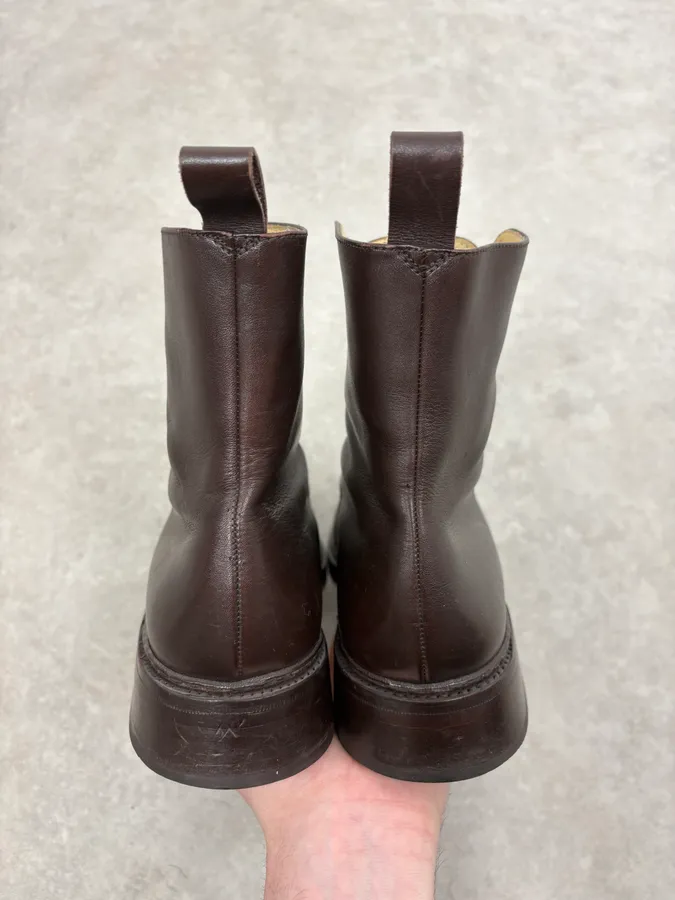 Jil Sander Brown Classy Leather Boots - Image 7