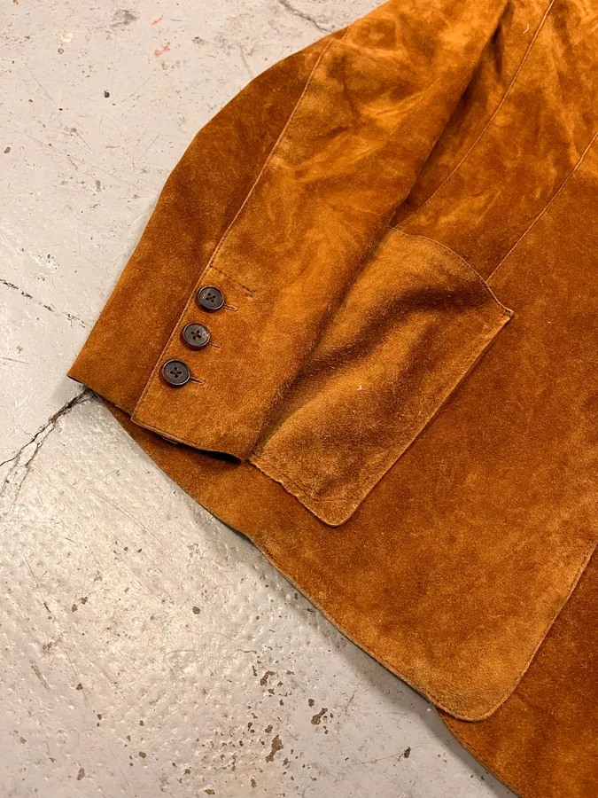 Jil Sander Brown Suede Leather Blazer Jacket - Image 6