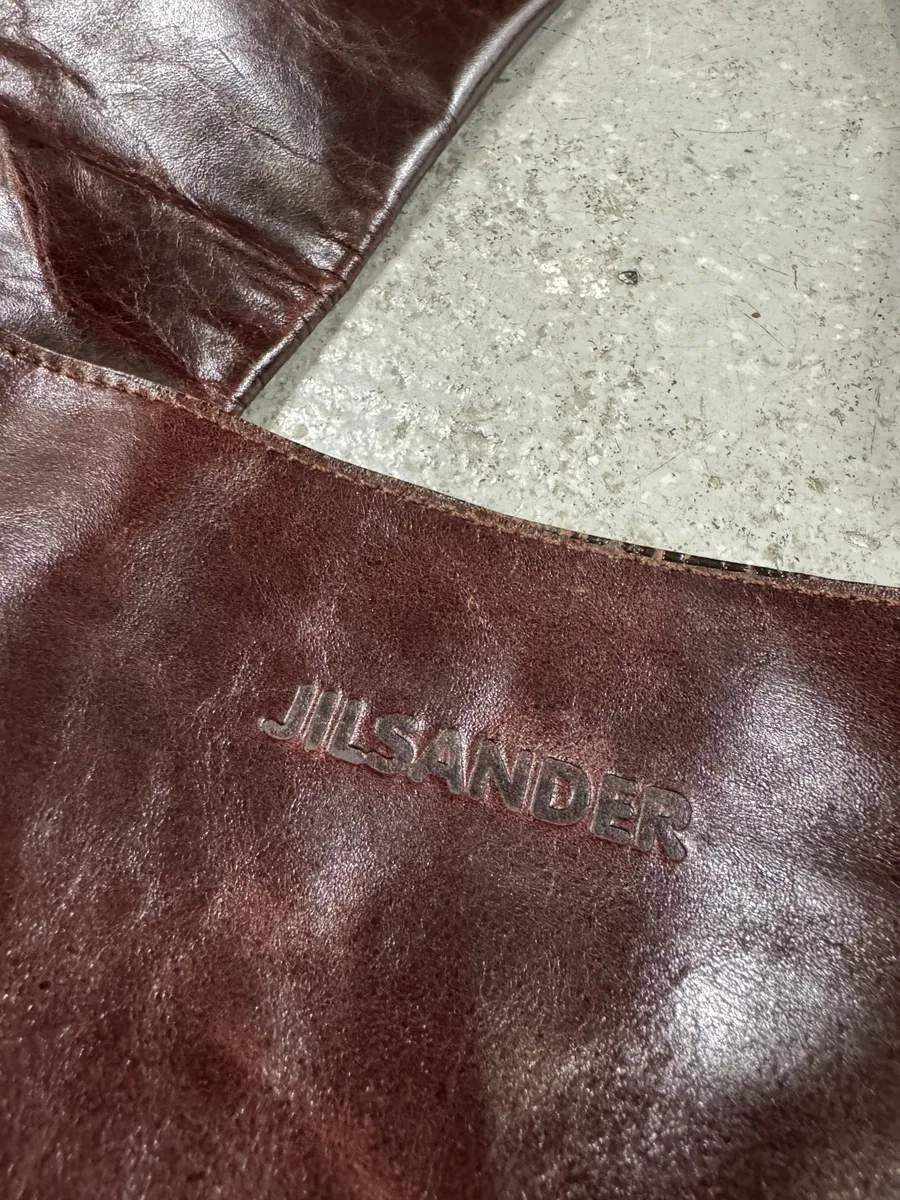 Jil Sander Eroded Brown Leather Bag - Image 10