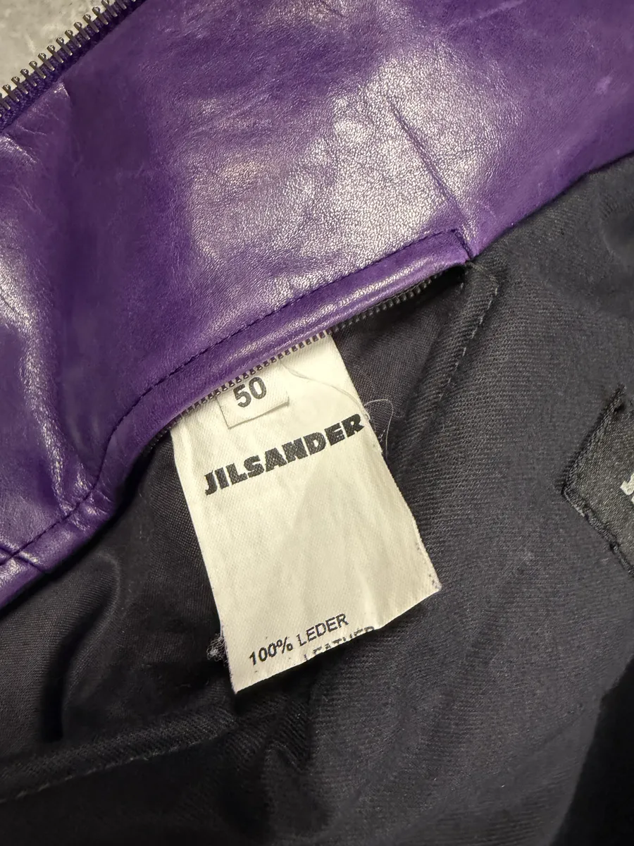 Jil Sander Purple Biker Leather Jacket - Image 10