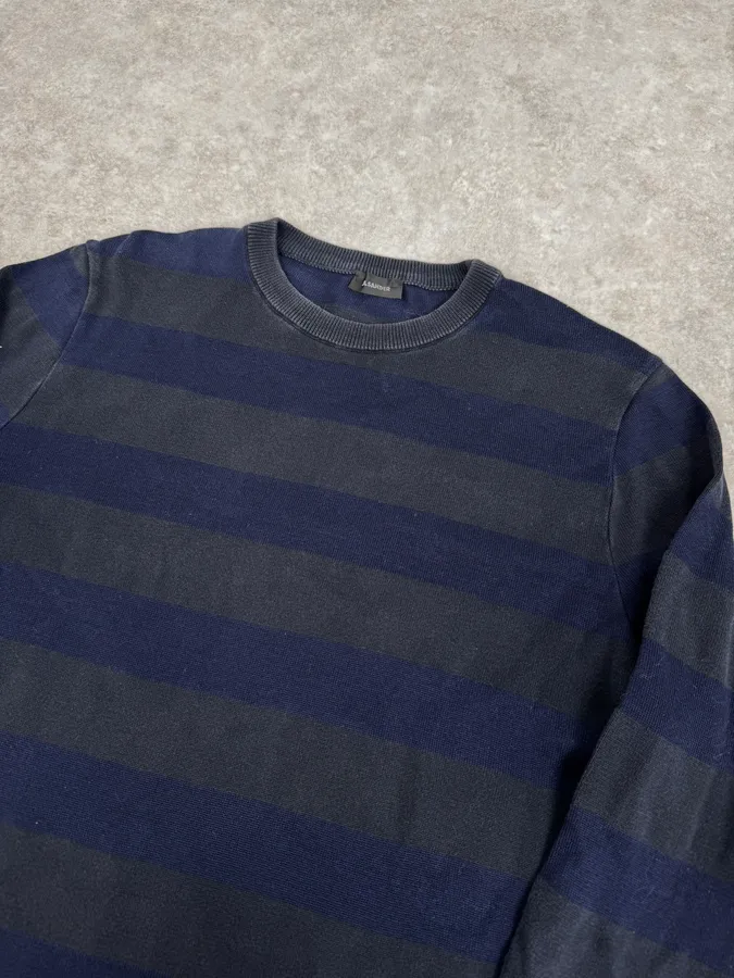 Jil Sander Striped Cotton Knit Blue Sweater - Image 5