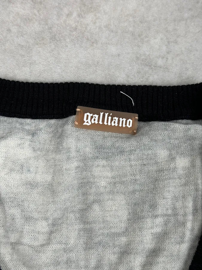 John Galliano White & Grey Newspapers Magazine Top - Image 7