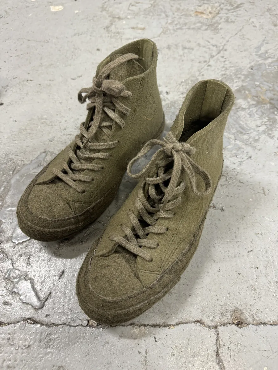 JW Anderson Converse Green High Mohair Shoes - Image 9