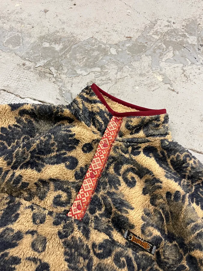 Kapital Damask Fleece Snap Beige Sweater - Image 5