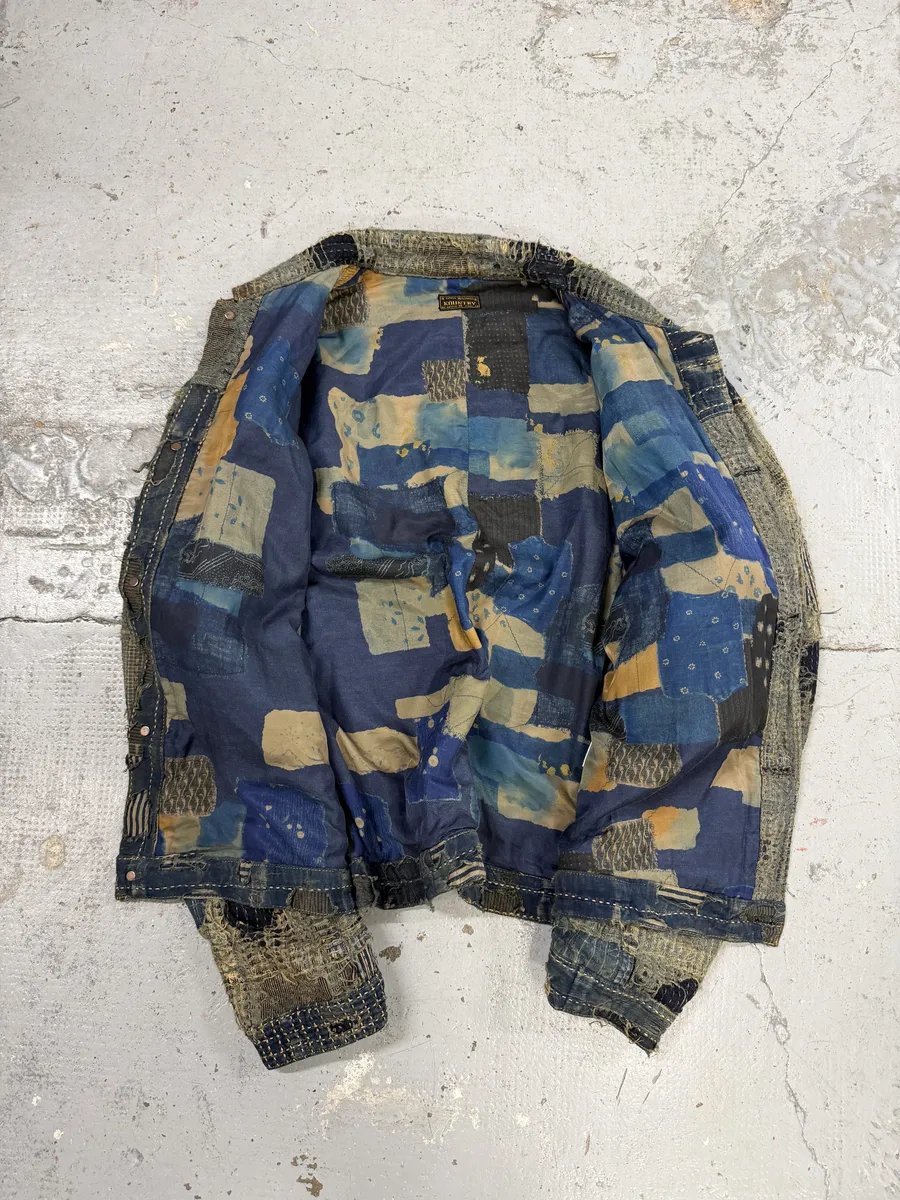 Kapital Japanese Boro Blue Distressed Denim Jacket - Image 3