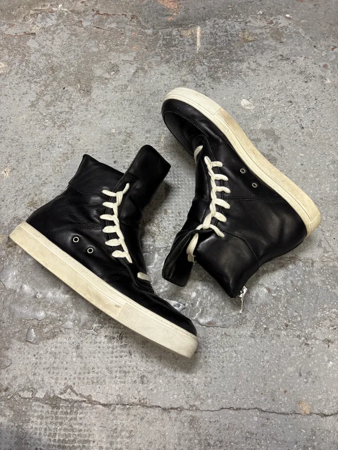 Kris Van Assche Black Leather Laced Sneakers - Image 6