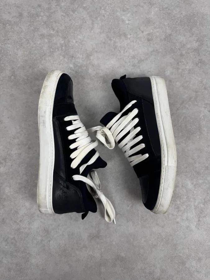 Kris Van Assche Black Megalaced Leather Sneakers - Image 4