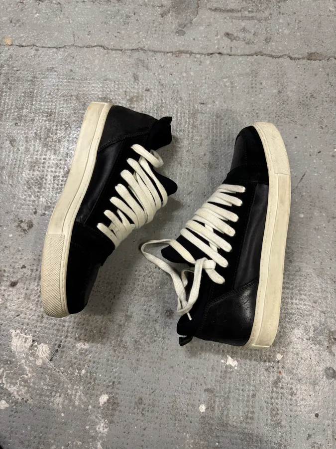 Kris Van Assche Black Suede Leather Laced Low Sneakers - Image 5