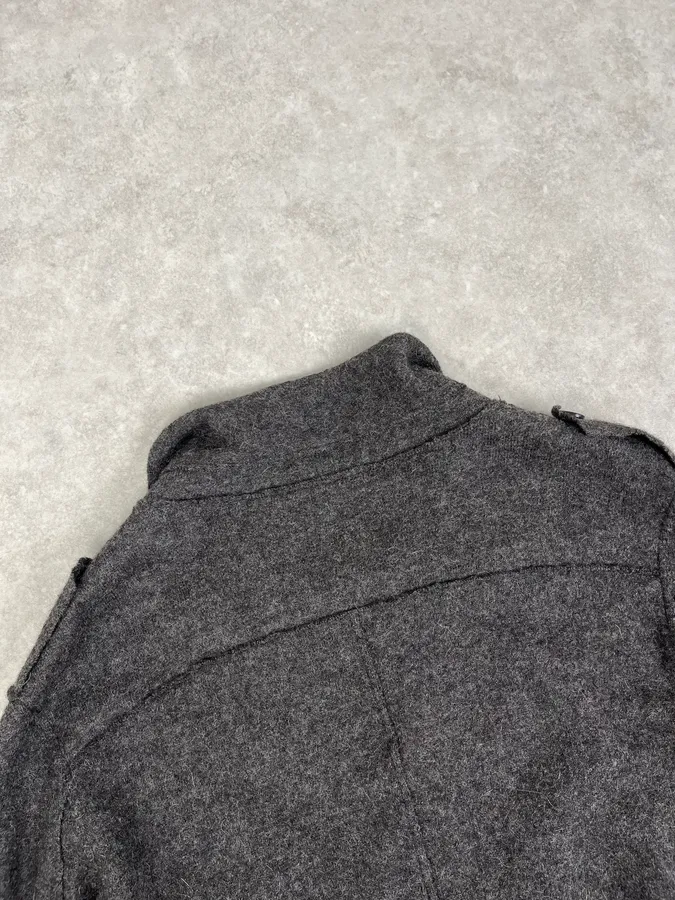 Kris Van Assche Grey Wool Double-Breasted Jacket - Image 7