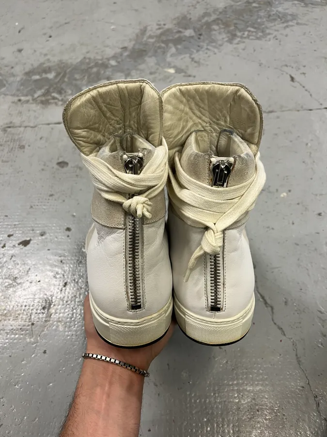 Kris Van Assche Leather & Suede Laced White Shoes - Image 6
