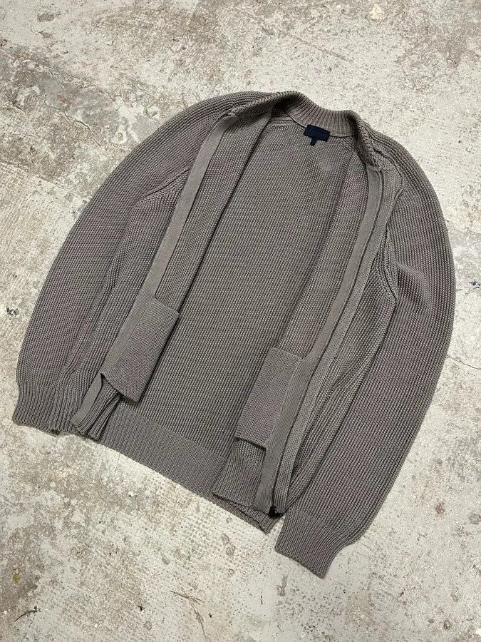 Lanvin Grey Wool Zip-up Minimalist Sweater - Image 5
