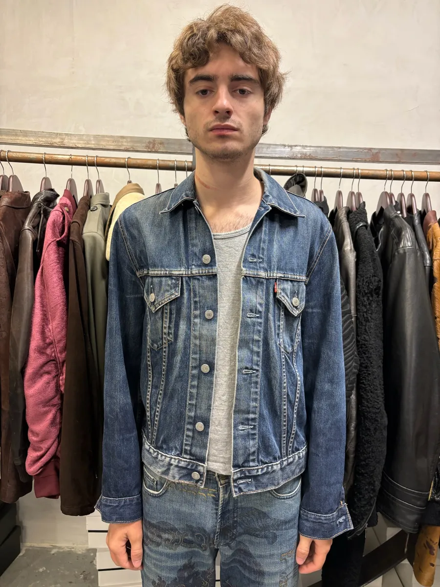 Levi’s Blue Brut Buttoned Denim Trucker Jacket - Image 2