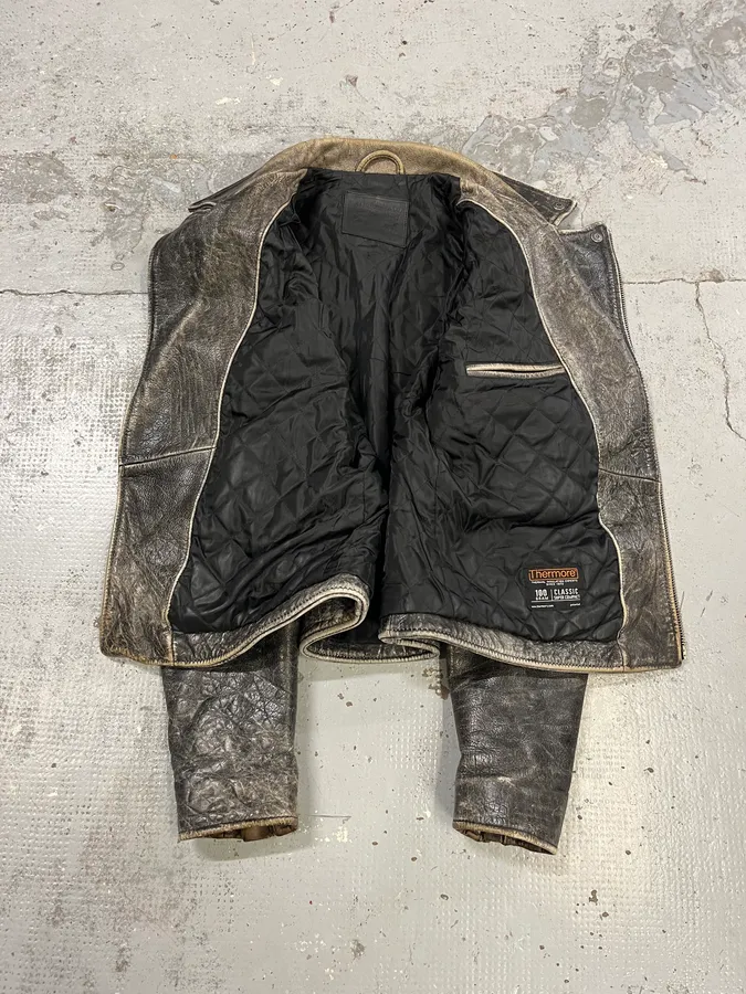 Levi’s Raw Aged Grey Leather Perfecto Jacket - Image 10