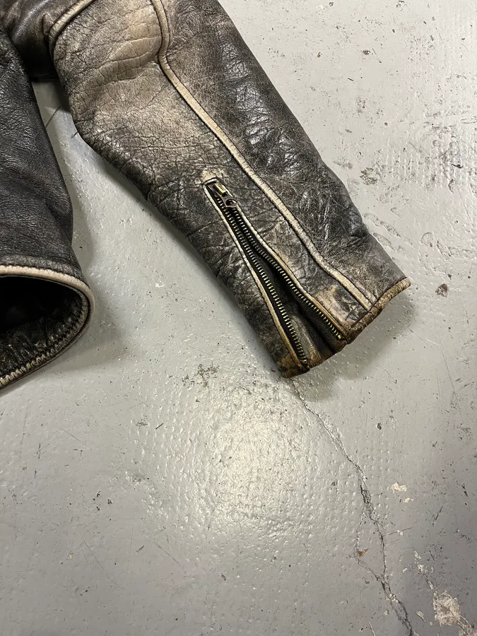 Levi’s Raw Aged Grey Leather Perfecto Jacket - Image 9