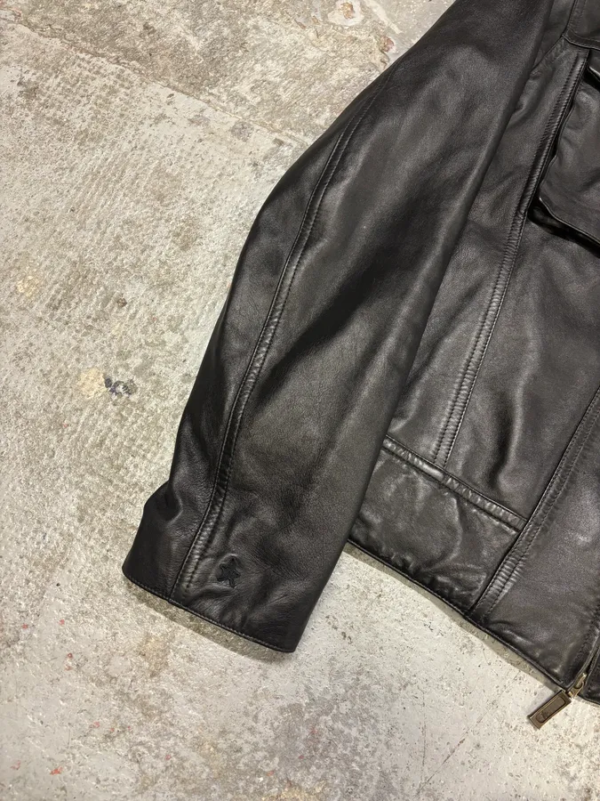 Levi's Biker Trucker Mixed Black Leather Jacket - Image 8