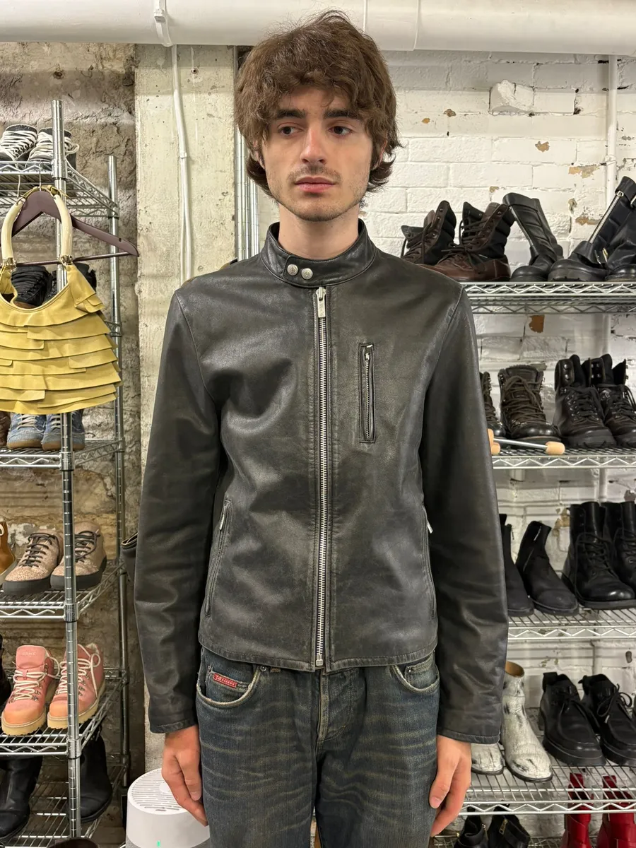 Levi's Minimalist Biker Black Leather Jacket - Image 2