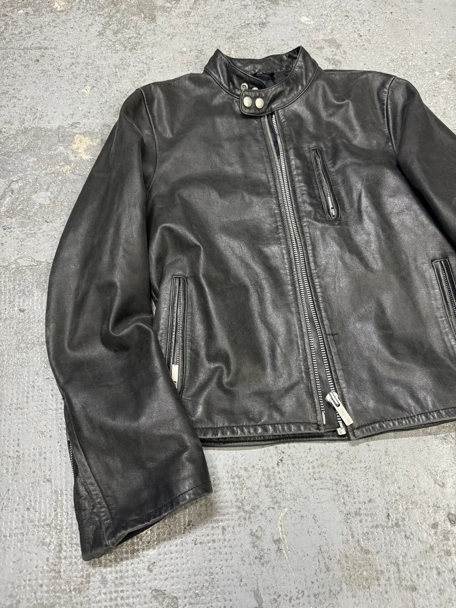 Levi's Minimalist Biker Black Leather Jacket - Image 8