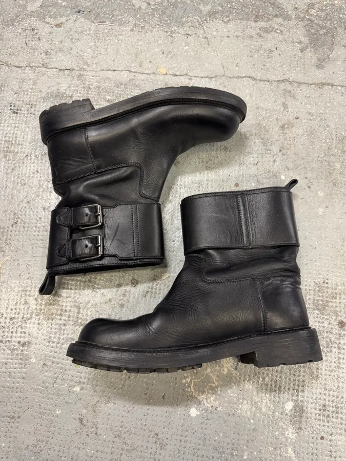 Loewe Black Ankle Leather Boots - Image 2