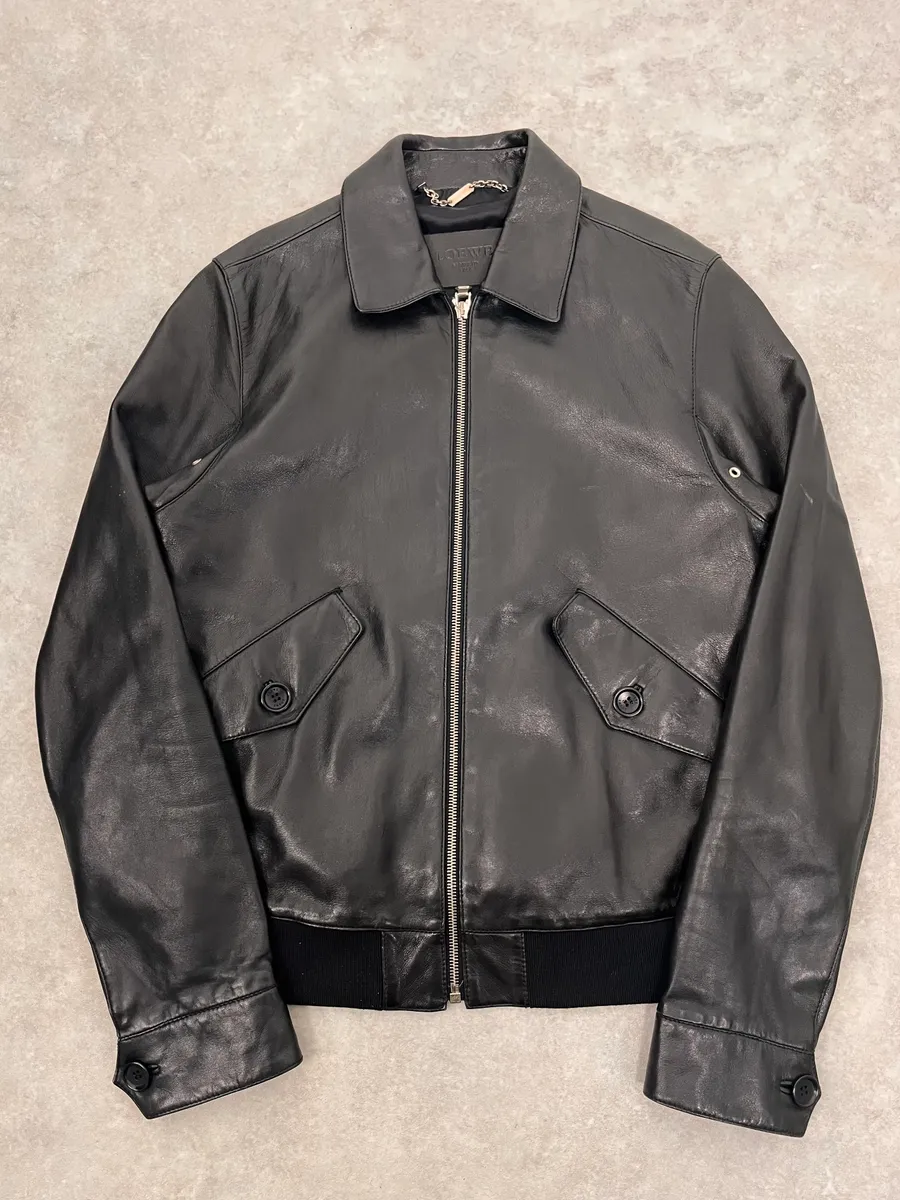 Loewe Black Premium Leather Classy Jacket