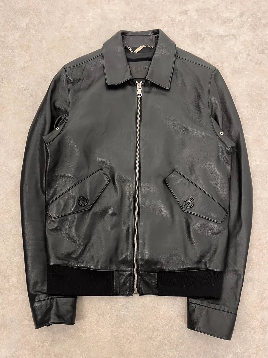 Loewe Black Premium Leather Classy Jacket - Image 4