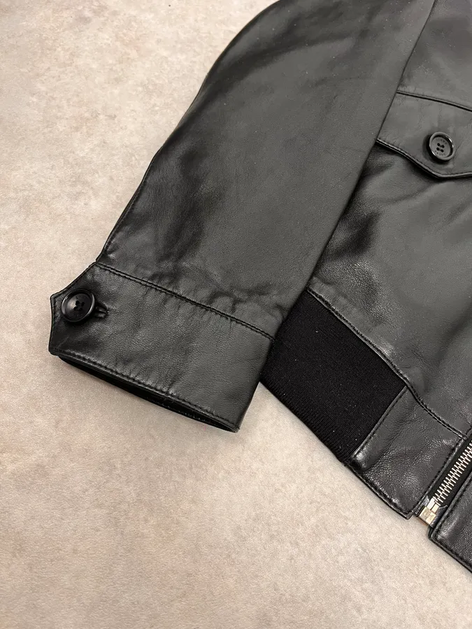 Loewe Black Premium Leather Classy Jacket - Image 6