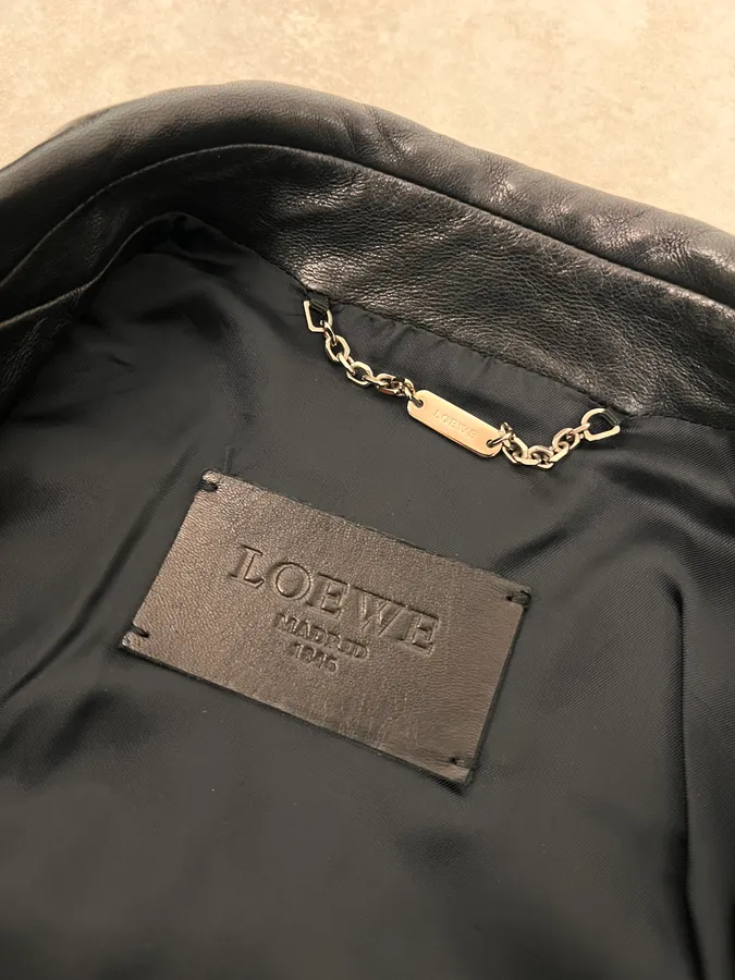 Loewe Black Premium Leather Classy Jacket - Image 9