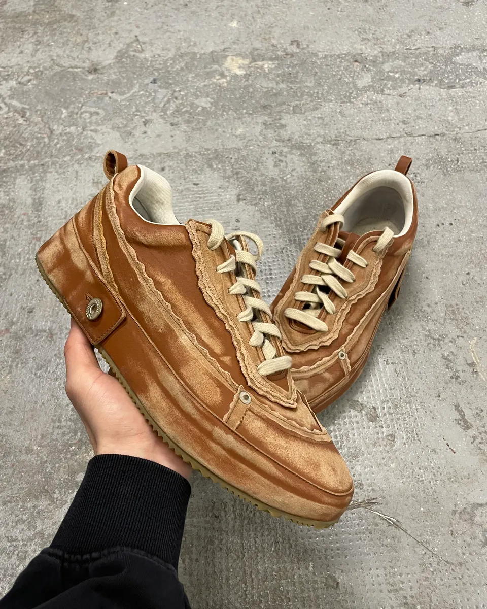 Loewe Brown Deconstructed Faded Leather Shoes